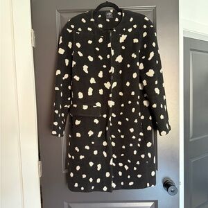 Kate Spade Saturday Black and White Dotted Wool Coat